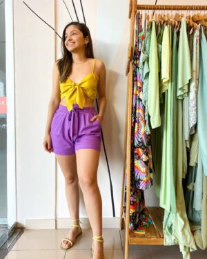 Short Linho Roxo