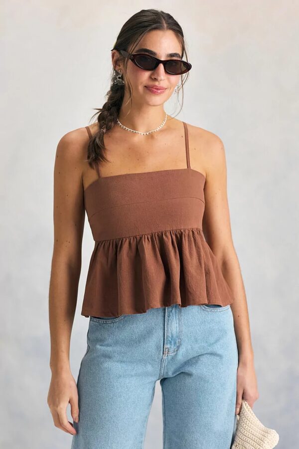 Blusa Peplum marrom - Imagem 4