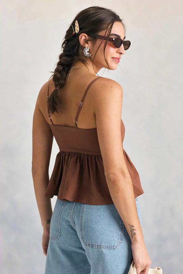 Blusa Peplum marrom - Imagem 3