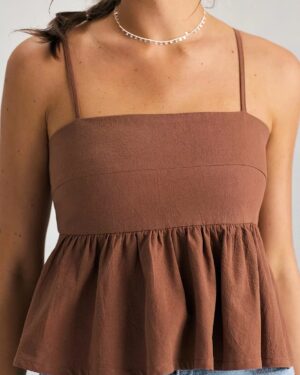 Blusa Peplum marrom
