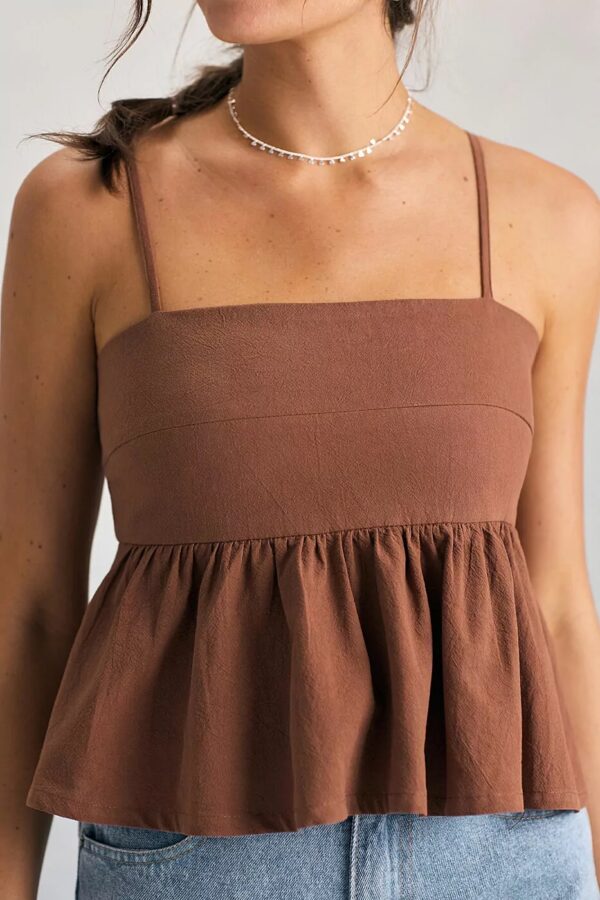 Blusa Peplum marrom