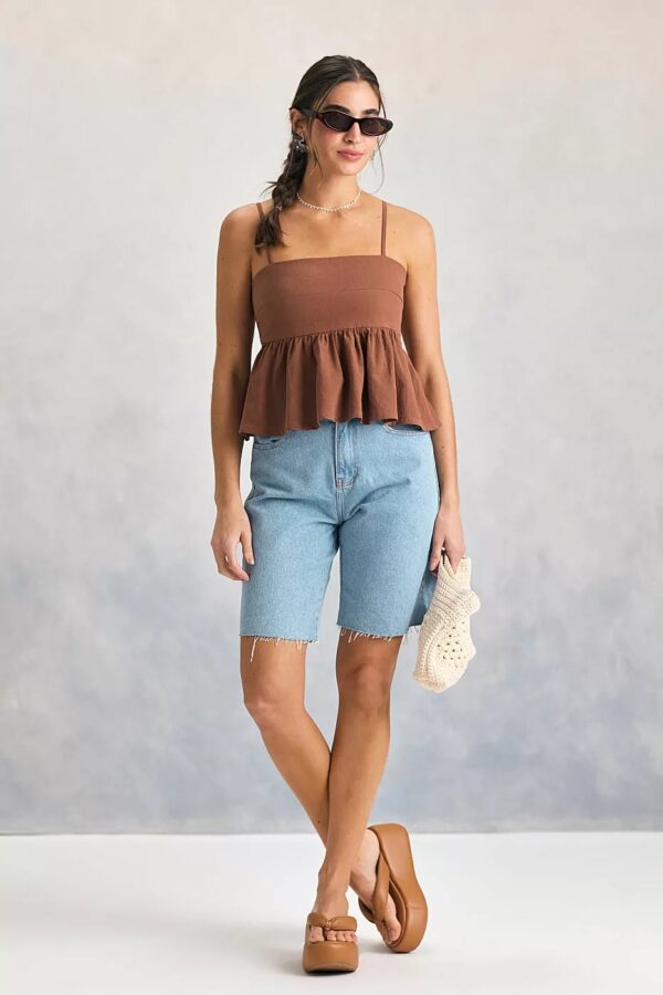 Blusa Peplum marrom - Imagem 2