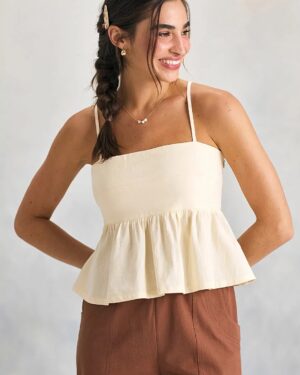 Blusa Peplum pérola