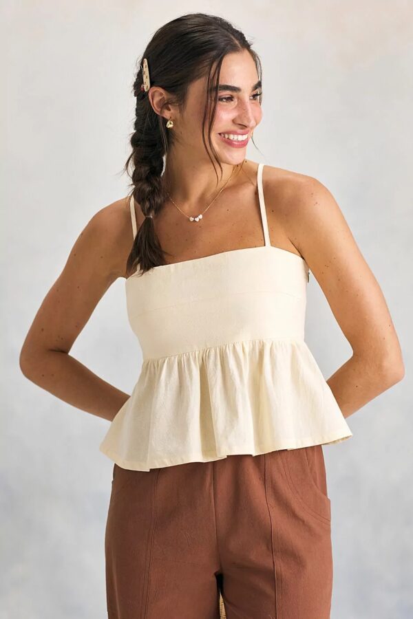 Blusa Peplum pérola