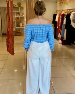 Blusa menta azul