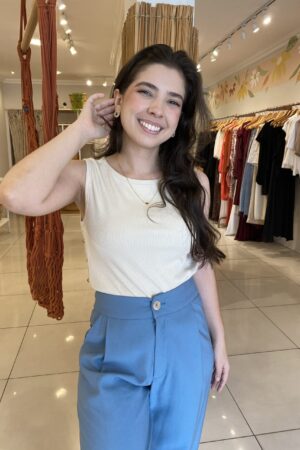 Regata canelada creme