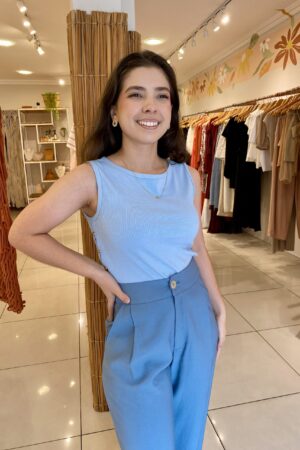 Regata canelada azul