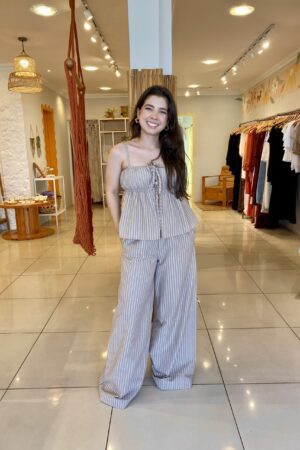 Calça Stripes marrom