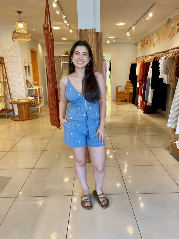 Blusa florir azul - Imagem 2