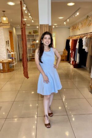 Vestido rodado azul