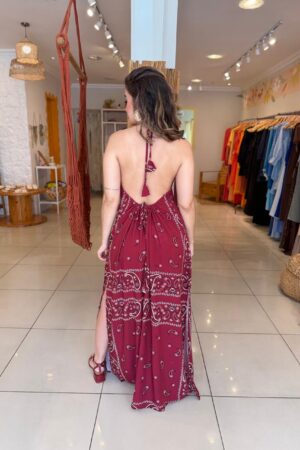 Vestido Frente Bordô