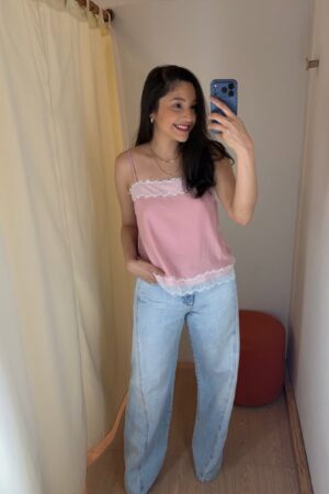 Blusa Renda Rosa