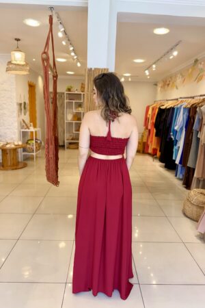 Vestido Arraial Bordô