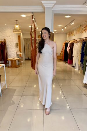 Vestido Acetinado Luar